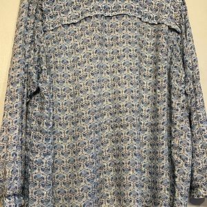 LOFT PLUS Blue and White Floral Top